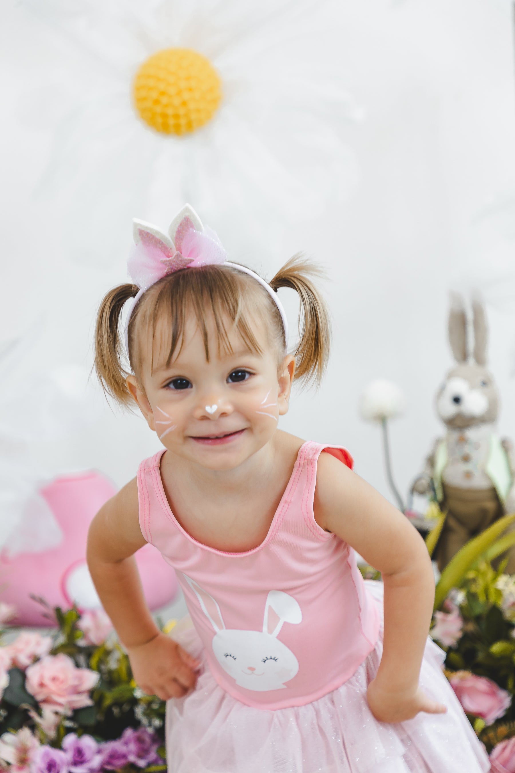 Vestido rosa Coelhinha Páscoa