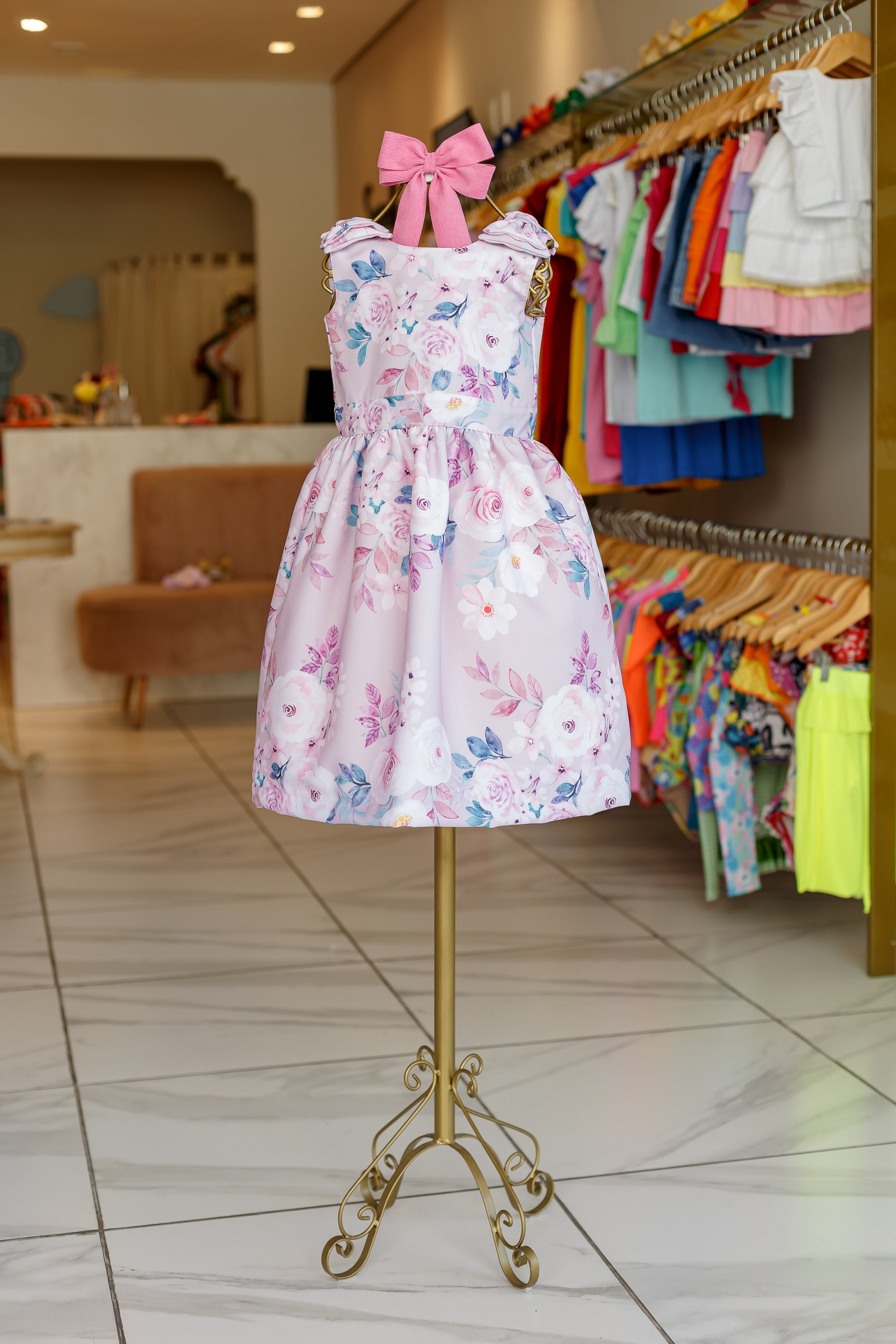 Vestido Giovanna Floral Rosa