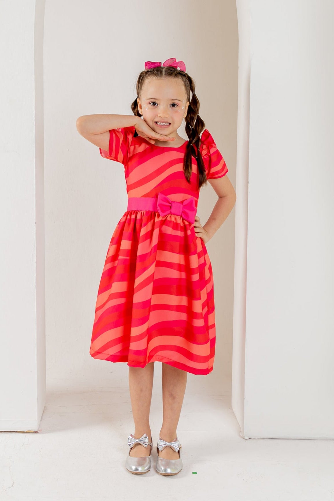 Vestido Giovanna Ondas Vermelho
