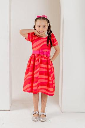 Vestido Giovanna Ondas Vermelho