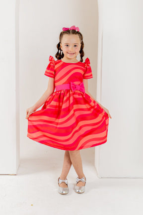 Vestido Giovanna Ondas Vermelho