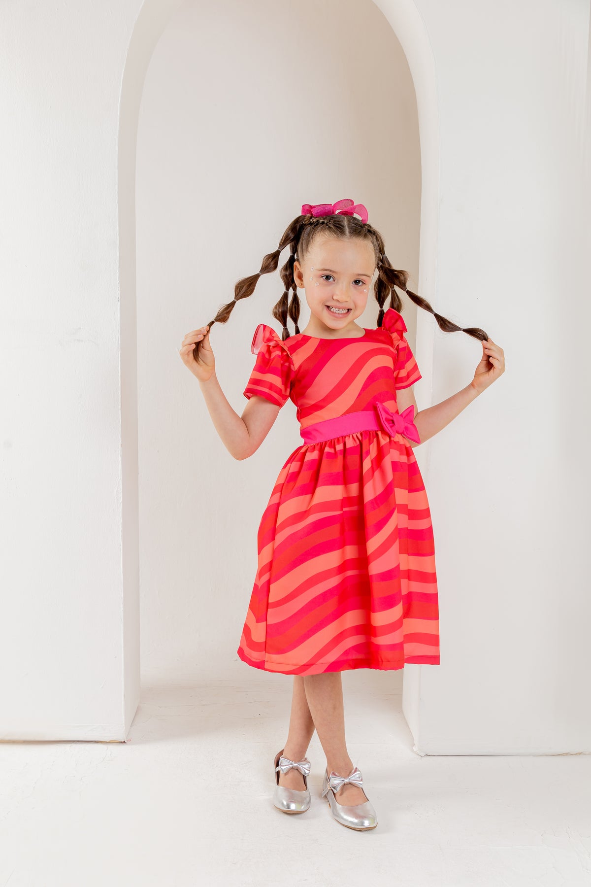 Vestido Giovanna Ondas Vermelho
