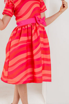 Vestido Giovanna Ondas Vermelho